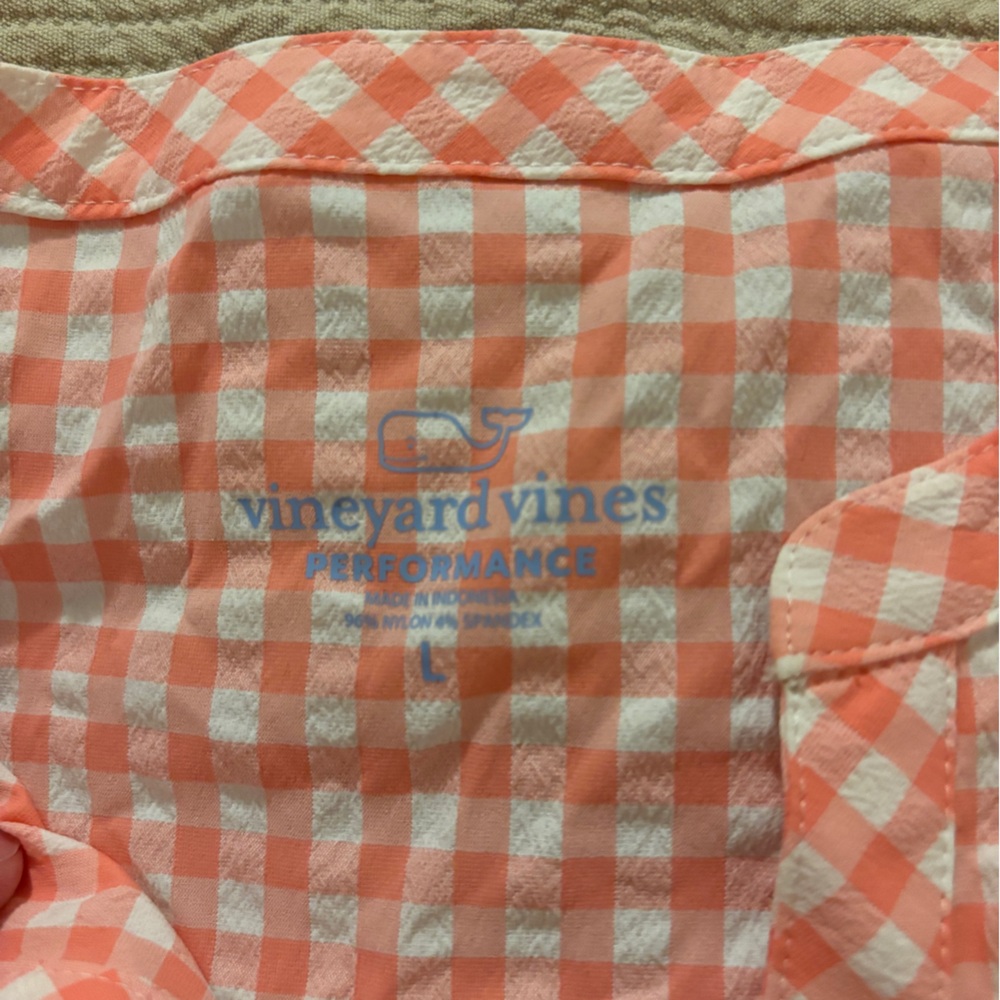 Vineyard Vines Pink Gingham Tiered Short Sleeve Dress - Picture 7 of 8